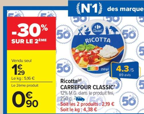 RICOTTA CARREFOUR CLASSIC