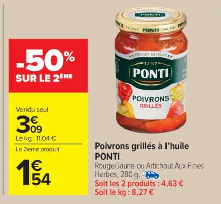 Poivrons grillés à l'huile PONTI