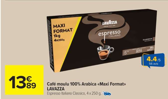 Café moulu 100% Arabica «Maxi Format» LAVAZZA