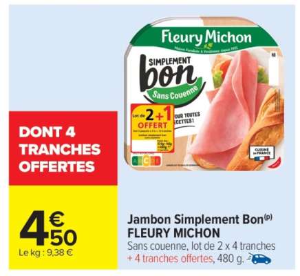 Jambon Simplement Bon Fleury Michon