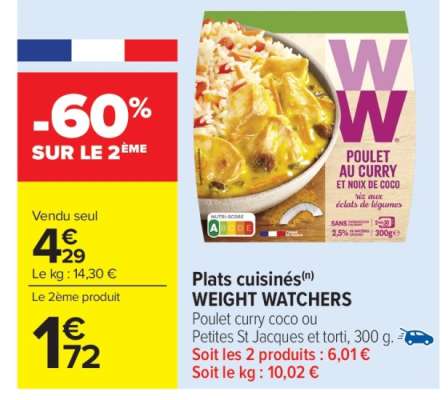 Plats cuisinés WEIGHT WATCHERS