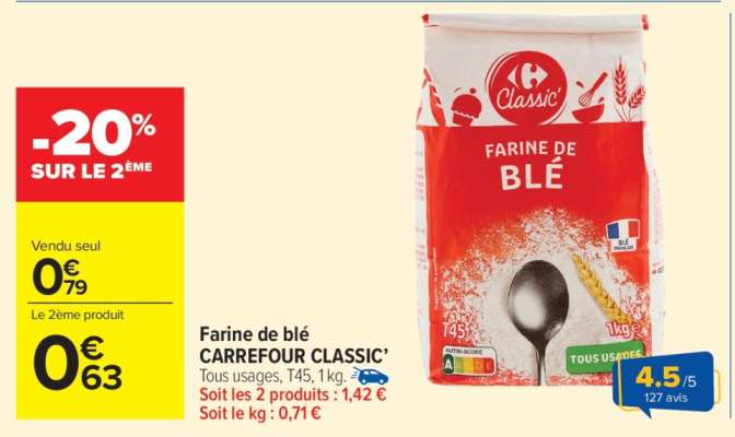 Farine de Blé Carrefour Classic