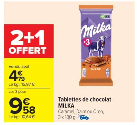 Tablettes de chocolat 'Milka'