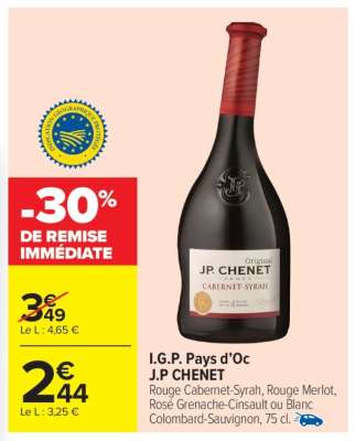 I.G.P. Pays d'Oc J.P CHENET