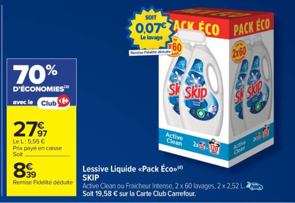 Lessive liquide «Pack éco» SKIP