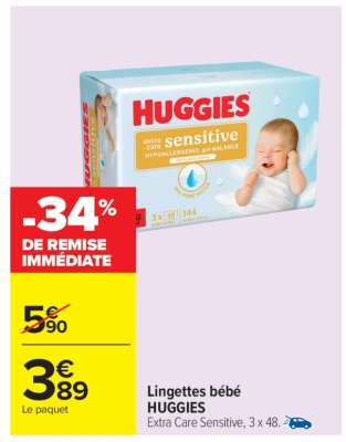 LINGETTES BÉBÉ “HUGGIES”