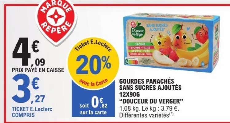 GOURDES PANACHÉS SANS SUCRES AJOUTÉS 12X90G