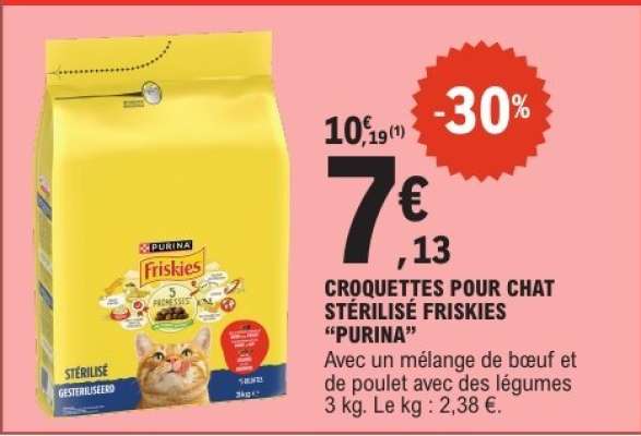 CROQUETTES POUR CHAT STÉRILISÉ FRISKIES “PURINA”