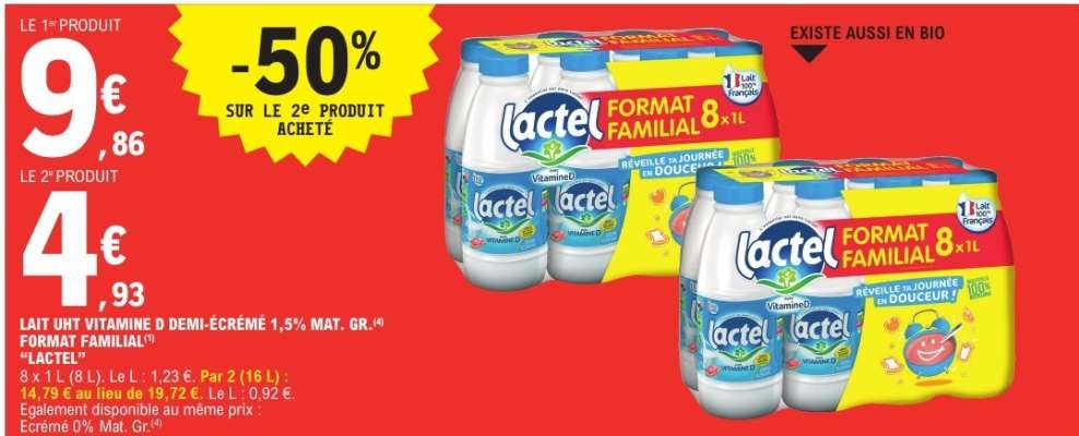 Lactel Format Familial 8 x 1L