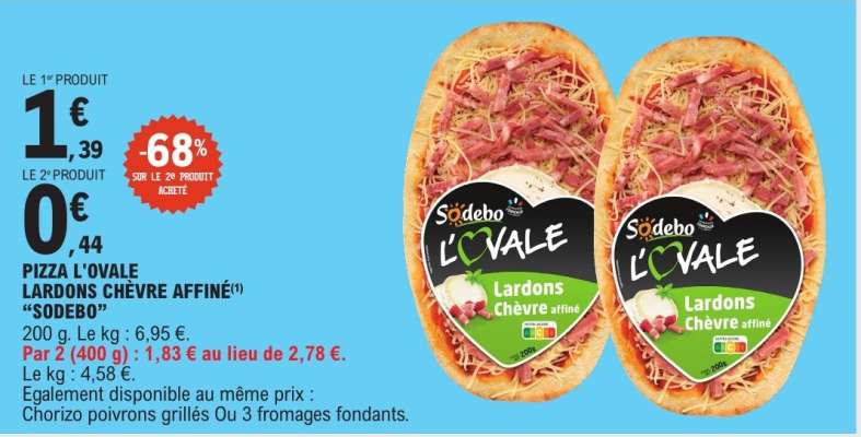 Pizza L'Ovale Lardons Chèvre Affiné