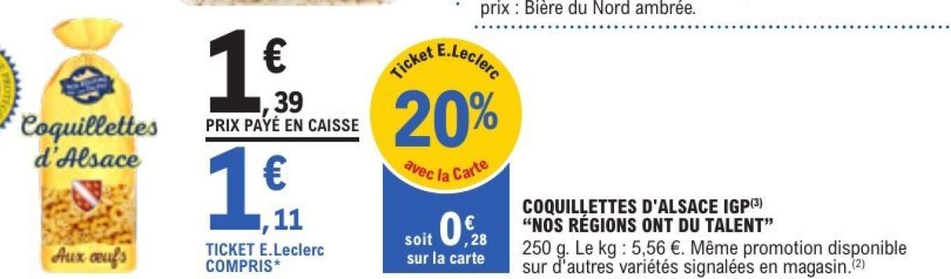 Coquillettes d'Alsace IGP