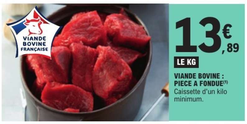 Viande bovine : pièce à fondue