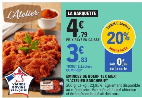 ÉMINCÉS DE BOEUF TEX MEX