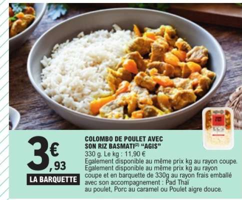 COLOMBO DE POULET AVEC SON RIZ BASMATI "AGIS"