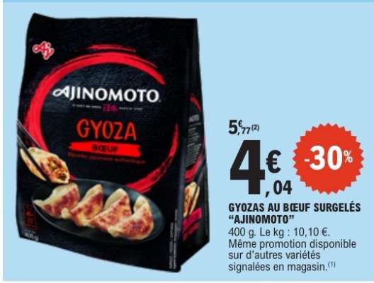 Gyozas au bœuf surgelés "Ajinomoto"