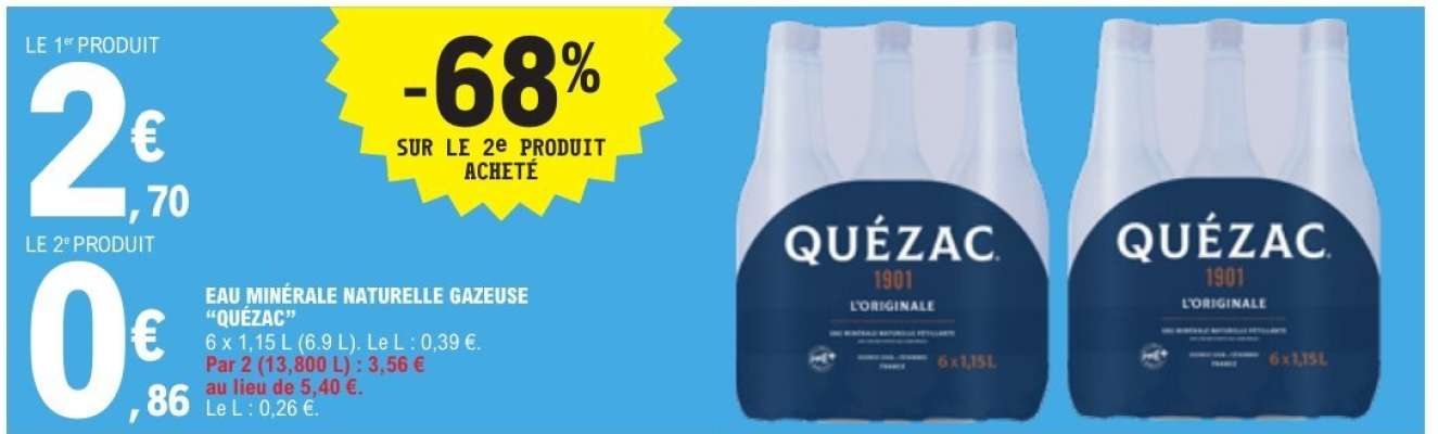 Eau Minerale Naturelle Gazeuse Quezac