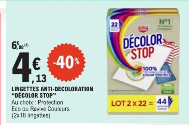 LINGETTES ANTI-DÉCOLORATION 'DÉCOLOR STOP'