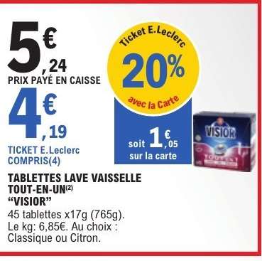 TABLETTES LAVE VAISSELLE TOUT-EN-UN 'VISIOR'