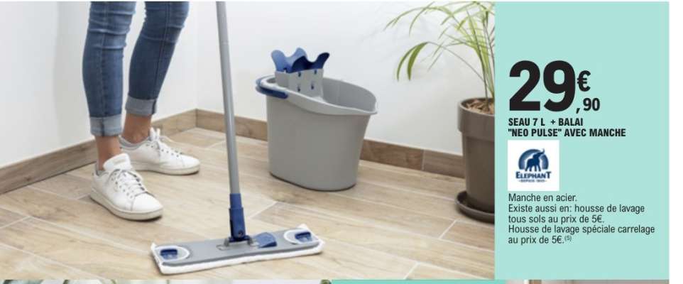 SEAU 7 L + BALAI 'NEO PULSE' AVEC MANCHE