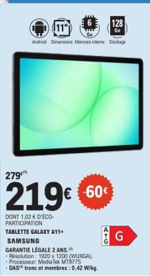 TABLETTE GALAXY A11+ SAMSUNG