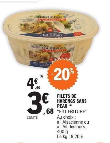 FILETS DE HARENGS SANS PEAU