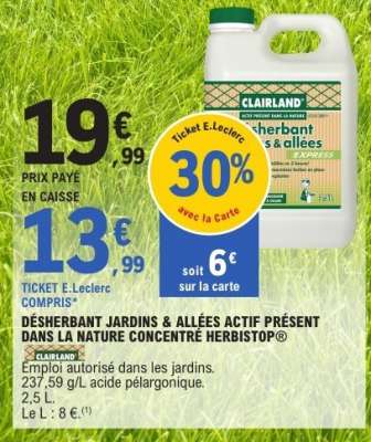 DÉSHERBANT JARDINS & ALLÉES ACTIF PRÉSENT DANS LA NATURE CONCENTRÉ HERBISTOP®