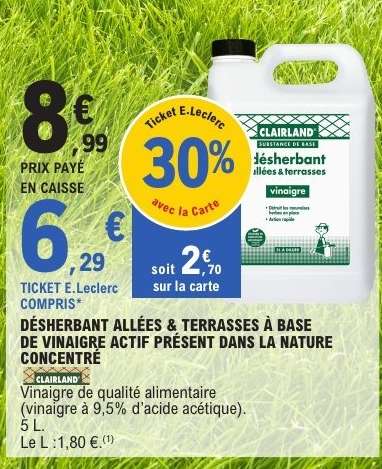 DÉSHERBANT ALLÉES & TERRASSES À BASE DE VINAIGRE ACTIF PRÉSENT DANS LA NATURE CONCENTRE