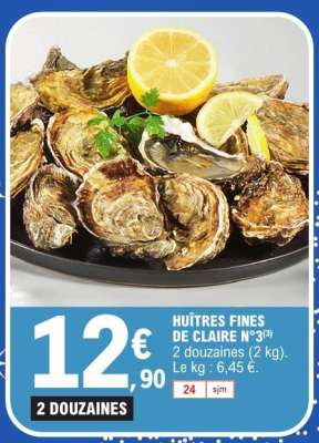 HUÎTRES FINES DE CLAIRE N°3