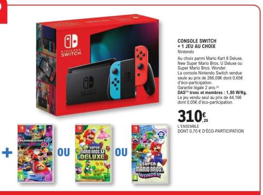 CONSOLE SWITCH + 1 JEU AU CHOIX