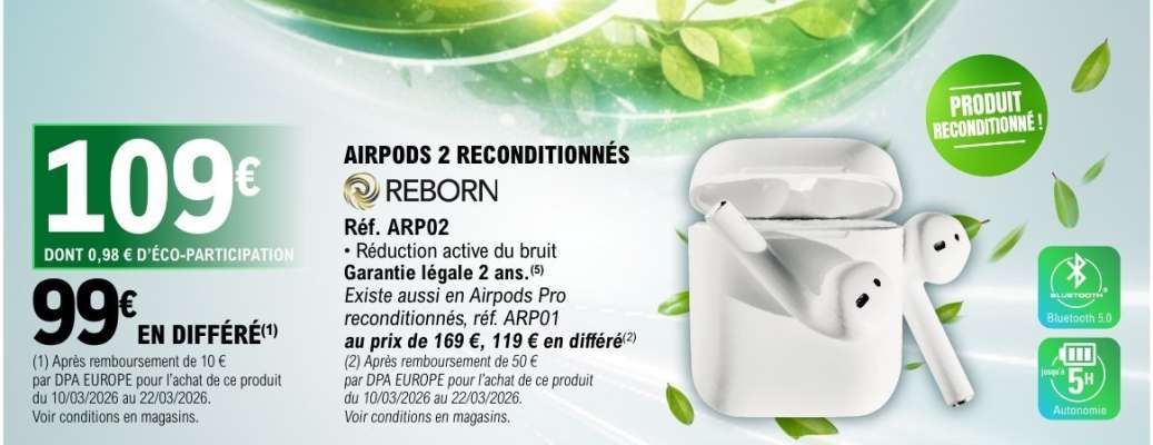 AIRPODS 2 RECONDITIONNÉS