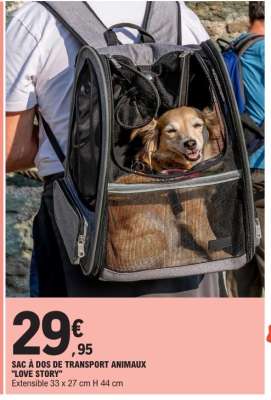 SAC À DOS DE TRANSPORT ANIMAUX "LOVE STORY"