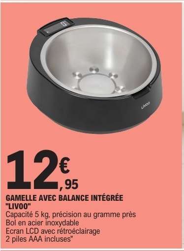 GAMELLE AVEC BALANCE INTÉGRÉE "LIVOO"