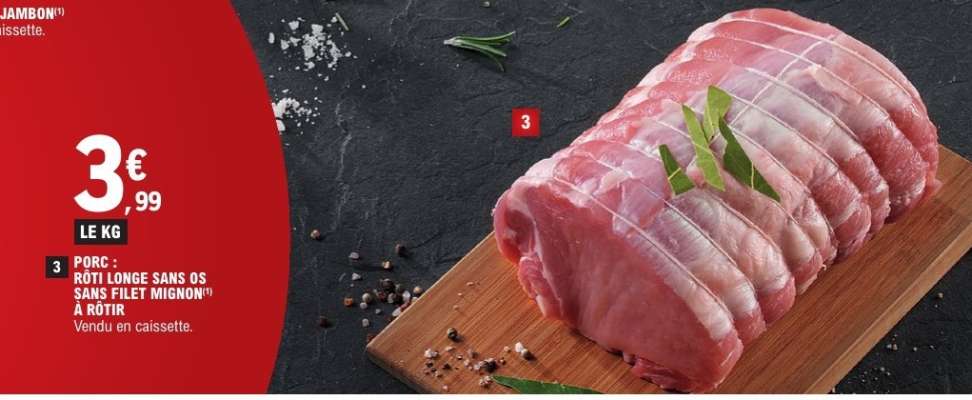 Porc : rôti longe sans os sans filet mignon