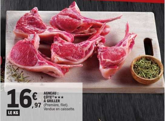 Agneau : côte*** à griller