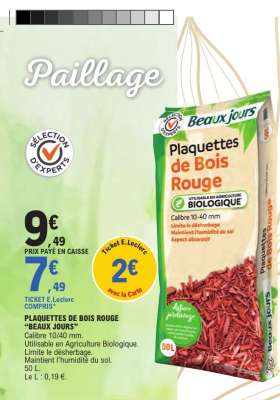 PLAQUETTES DE BOIS ROUGE "BEAUX JOURS"