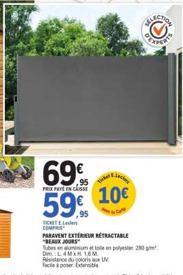 PARAVENT EXTÉRIEUR RÉTRACTABLE "BEAUX JOURS"