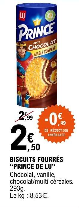 BISCUITS FOURRÉS 'PRINCE DE LU'