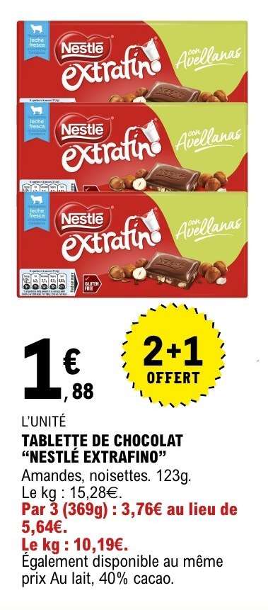 TABLETTE DE CHOCOLAT “NESTLE EXTRAFINO”