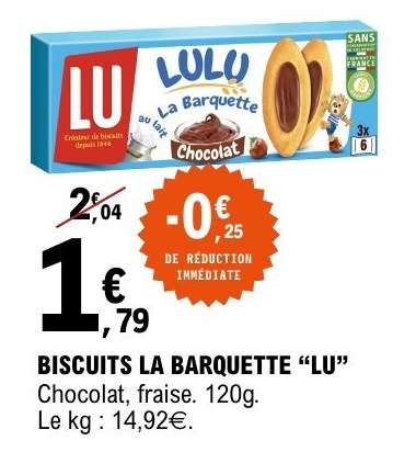 BISCUITS LA BARQUETTE “LU”