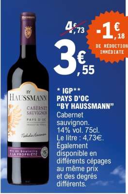 IGP PAYS D'OC "BY HAUSSMANN"