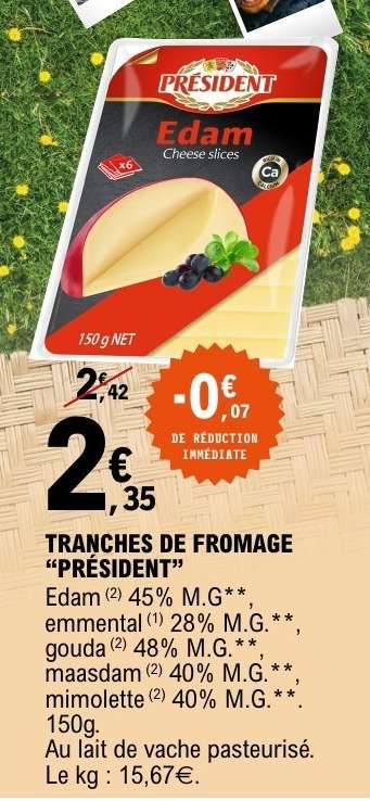 Président Edam Cheese Slices