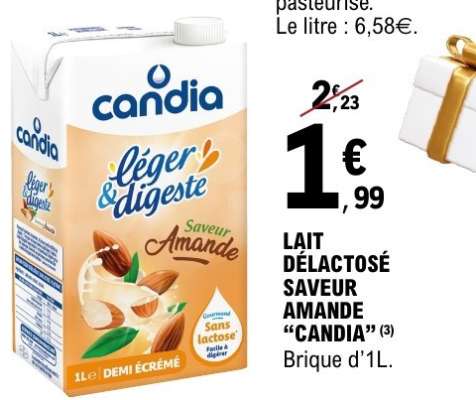 LAIT DÉLACTOSÉ SAVEUR AMANDE “CANDIA”