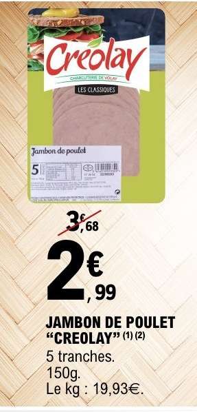 JAMBON DE POULET “CRÉOLAY”