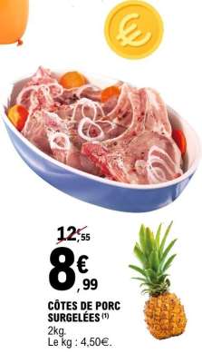 CÔTES DE PORC SURGELÉES