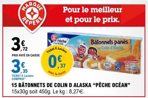 15 BATONNETS DE COLIN D'ALASKA "PÊCHE OCEAN"
