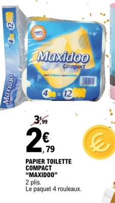 PAPIER TOILETTE COMPACT “MAXIDOO”