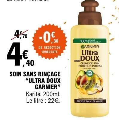 SOIN SANS RINÇAGE “ULTRA DOUX GARNIER”