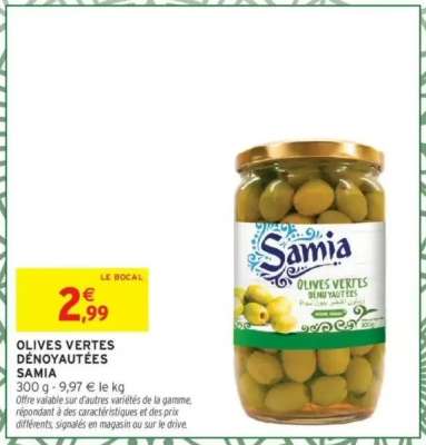 Olives vertes dénoyautées SAMIA