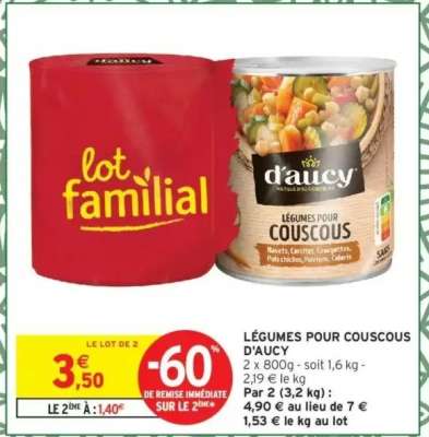 LÉGUMES POUR COUSCOUS D'AUCY