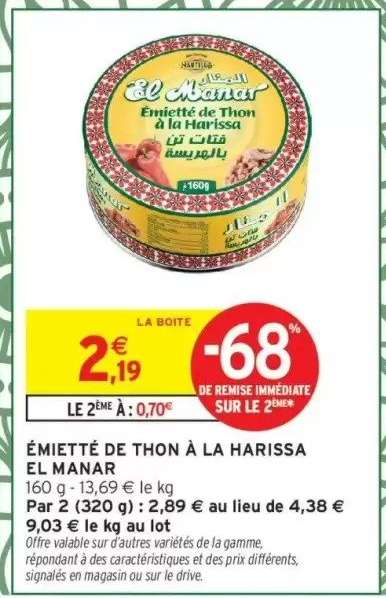 ÉMIETTÉ DE THON À LA HARISSA EL MANAR